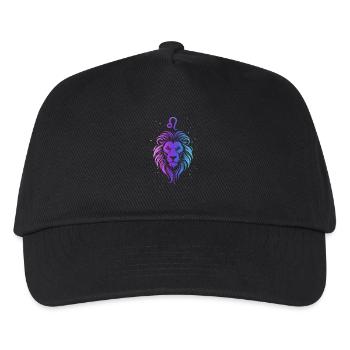 Pastellgradient Leo Lion Design - Kinder Basecap - Schwarz - Vorne