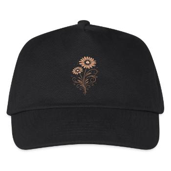 Margeriten – Florales Sommer Naturmotiv - Kinder Basecap - Schwarz - Vorne