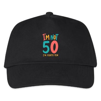 50th Birthday - I'm not 50 I'm Forty Ten - Kids’ Baseball Cap - black - Front