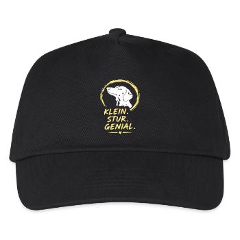Klein. Stur. Genial. Hund-Logo - Kinder Basecap - Schwarz - Vorne
