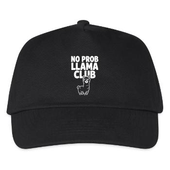 No Prob Llama Club mit cooler Sonnenbrille - Kinder Basecap - Schwarz - Vorne