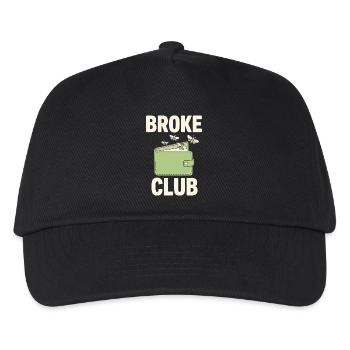 Broke Club Leeres Portemonnaie - Kinder Basecap - Schwarz - Vorne