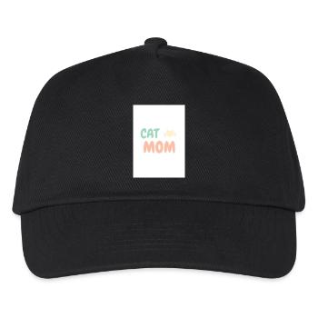 Cat Mom Katzenliebhaber Design - Kinder Basecap - Schwarz - Vorne