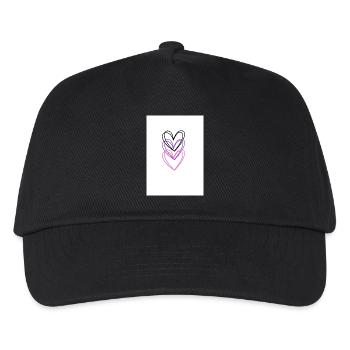 Three intertwined hearts in neon colors - Kids’ Baseball Cap - black - Front