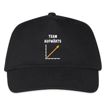 Team Aufwärts (Erfolg / Fortschritt / NEG Gold 2C) - Kinder Basecap - Schwarz - Vorne