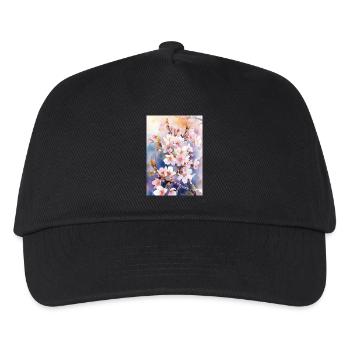 Aquarellfarben pastellfarbene Kirschblüten - Kinder Basecap - Schwarz - Vorne