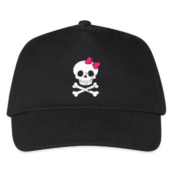 Cute skull with pink bow - Kids’ Baseball Cap - black - Front