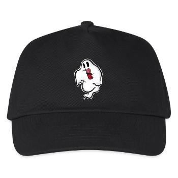 Ghost with donut and cup - Kids’ Baseball Cap - black - Front
