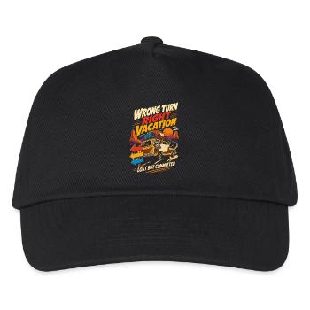 Wrong Turn Right Vacation Roadtrip Humor - Kids’ Baseball Cap - black - Front