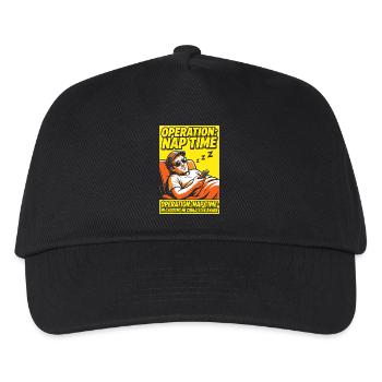 Operation Naptime – Lustiger Schlaf-Fan - Kinder Basecap - Schwarz - Vorne