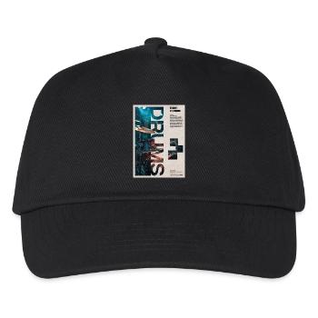 Trommel-Collage-Trommlerkunst - Kinder Basecap - Schwarz - Vorne