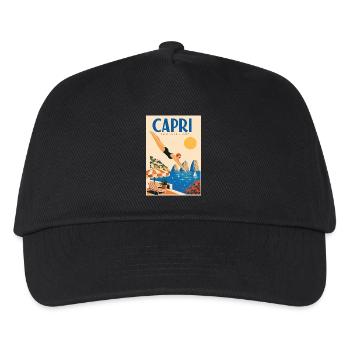 Capri in Italien entdecken – Mittelmeerinsel - Kinder Basecap - Schwarz - Vorne