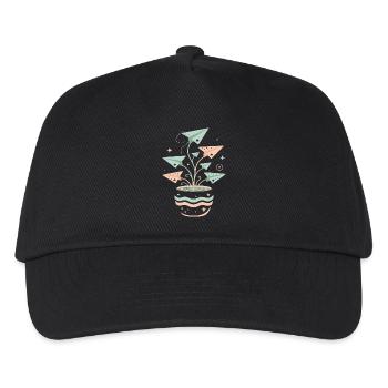 Pastellpapierflieger Blumentopf - Kinder Basecap - Schwarz - Vorne