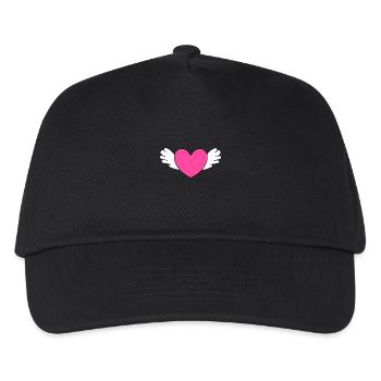 Valentinstag Rosa Herz, Valentinstag Geschenk - Kinder Basecap - Schwarz - Vorne