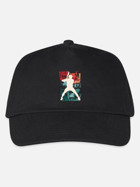 Baseball Baseballspieler Spieler Vintage Bunt - Kinder Basecap - Schwarz