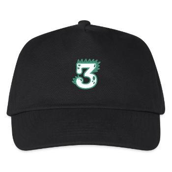 Zahl 3 - Kinder Basecap - Schwarz - Vorne