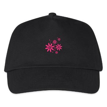 Blume, Frühling, Sommer, Schmetterling, Ranke - Kinder Basecap - Schwarz - Vorne