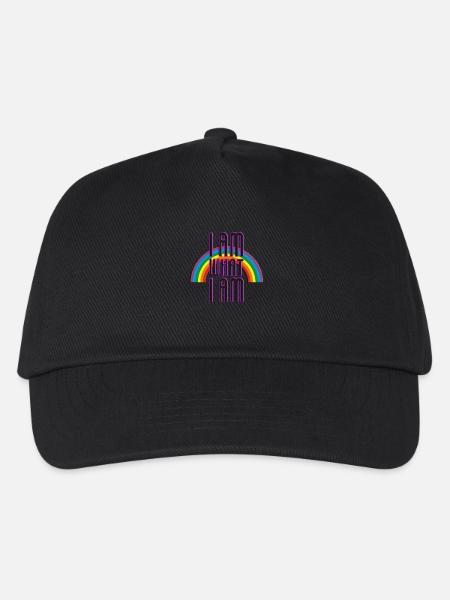 I AM WHAT I AM - RAINBOW - Kinder Basecap - Schwarz