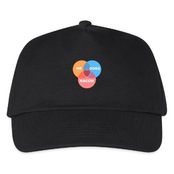 me + Hunde + Speck - Kinder Basecap - Schwarz - Vorne