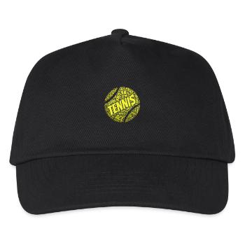 Tennisball Typo-Style - Kinder Basecap - Schwarz - Vorne