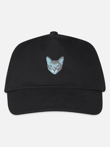 cat face - Kinder Basecap - Schwarz