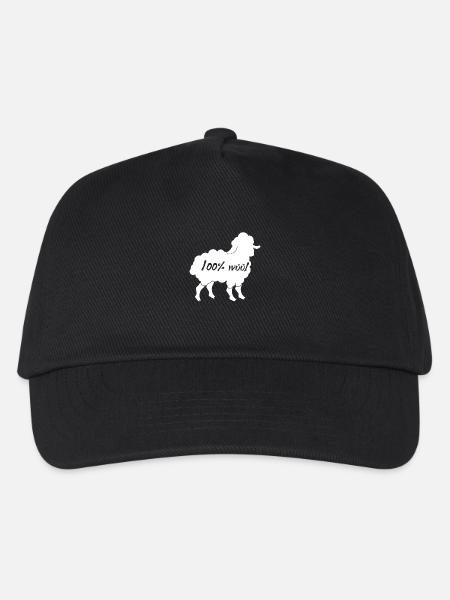 Schaf / Bauernhof: 100 % Wool - Kinder Basecap - Schwarz