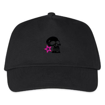 tete de mort crane profil etoile logo - Casquette de baseball Enfant - noir - Devant