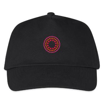 Herz - Mandala - Kinder Basecap - Schwarz - Vorne