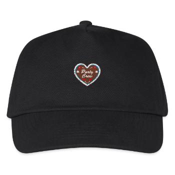 Lebkuchenherz "Party Crew" grunge look - Kinder Basecap - Schwarz - Vorne