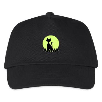 Anna first name birthday gift moonlight cat - Casquette de baseball Enfant - noir - Devant