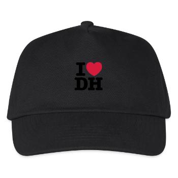 I Love DH Downhill Mountain Biking - Kinder Basecap - Schwarz - Vorne