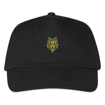 Tribal Wolf - Gold and Marble Decorated - Kids’ Baseball Cap - black - Front