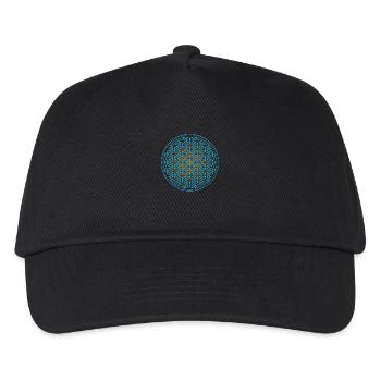 Blume des Lebens - Schutz Symbol - Energetisierung - Kinder Basecap - Schwarz - Vorne