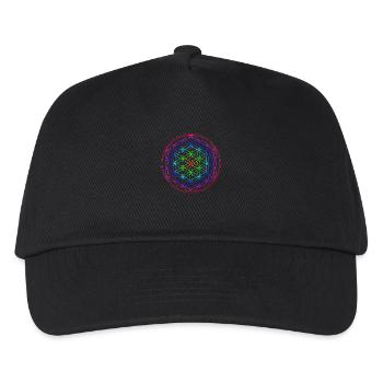 Blume des Lebens - Schutz Symbol - Energetisierung - Kinder Basecap - Schwarz - Vorne