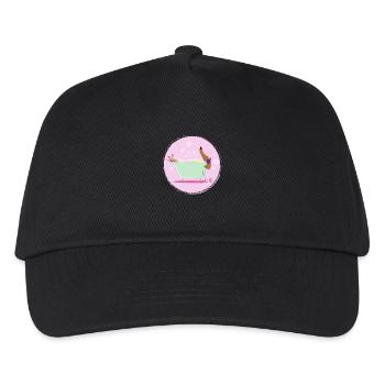 Happy dachshund in bath - Kids’ Baseball Cap - black - Front