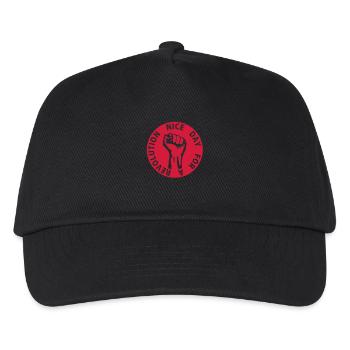 1 color - nice day for a revolution - against - Kinder Basecap - Schwarz - Vorne