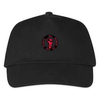 2 colors - all power to the people - against - Kinder Basecap - Schwarz - Vorne