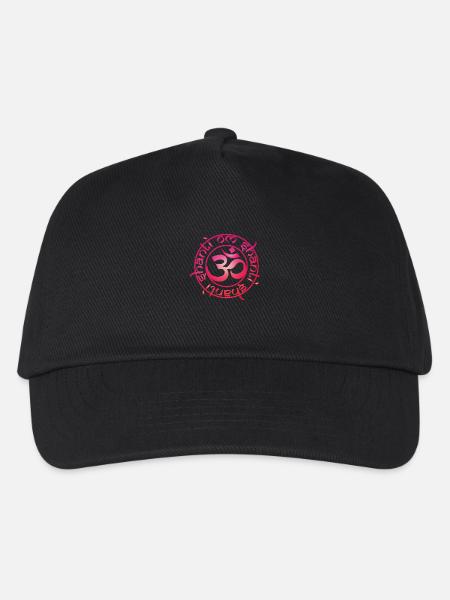 aum_om_shanti_chakra1_muladhara_root - Kinder Basecap - Schwarz