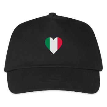 italien herz - Kinder Basecap - Schwarz - Vorne