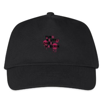Turnbeutel - dabei - haberin - Kinder Basecap - Schwarz - Vorne