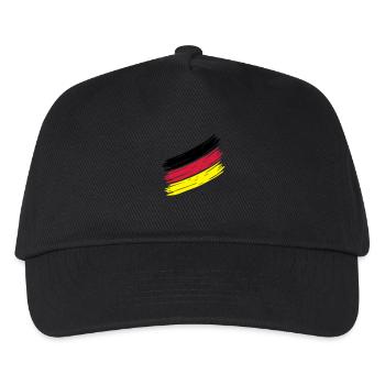 German Stripes - Deutsche Streifen - Germany - - Kinder Basecap - Schwarz - Vorne