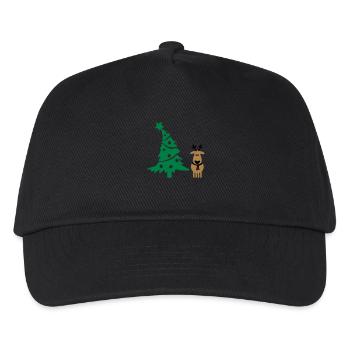 Rentier & Weihnachtsbaum - Kinder Basecap - Schwarz - Vorne