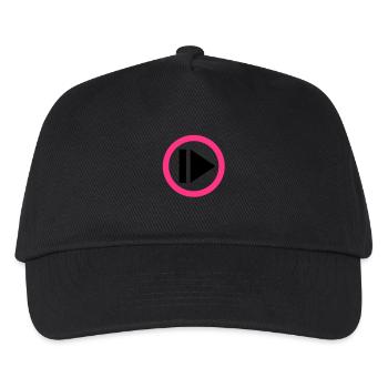 Play button - Kids’ Baseball Cap - black - Front