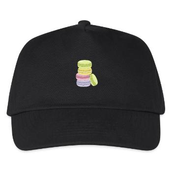 Zuckersüße, bunte Macarons - Kinder Basecap - Schwarz - Vorne