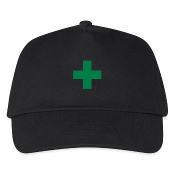 gruenes kreuz rotes blaues gelbes - Kinder Basecap - Schwarz - Vorne