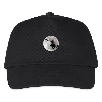 Halloween sorcière avec un chat vole sur le ciel - Casquette de baseball Enfant - noir - Devant