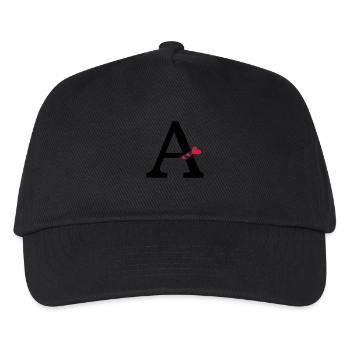 Capital letter A with hearts - Kids’ Baseball Cap - black - Front