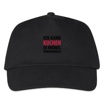 Ich kann Kuchen in Krümel verwandeln Zauber Magie - Kinder Basecap - Schwarz - Vorne