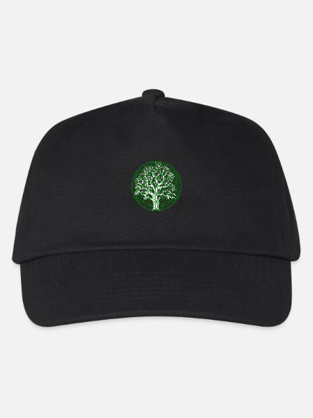 Blume des Lebens mit Baum - Kinder Basecap - Schwarz