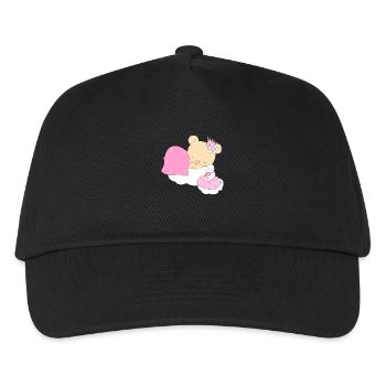 Bear princess sleeping on cloud - Kids’ Baseball Cap - black - Front